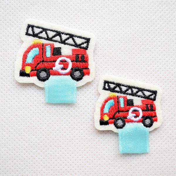ワッペン アイロン おしゃれ 刺繍 名札つけアップリケ/ワッペン 消防車 名前 作り方 RG400-...