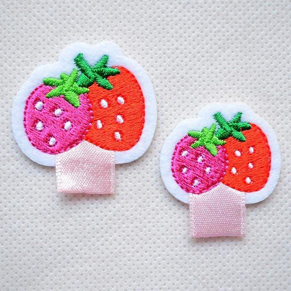ワッペン アイロン おしゃれ 刺繍 名札つけアップリケ/ワッペン いちご 名前 作り方 RG400-...