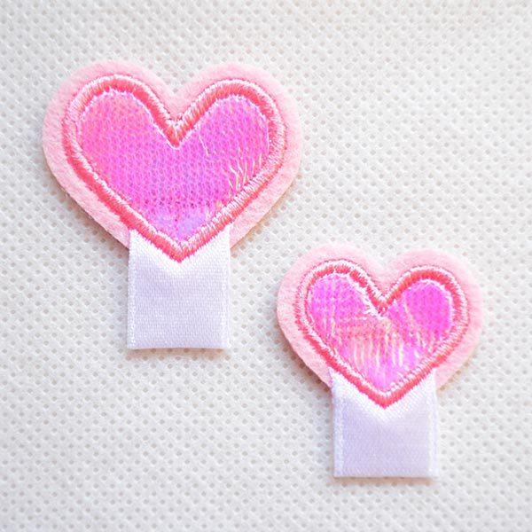 ワッペン アイロン おしゃれ 刺繍 名札つけアップリケ/ワッペン ハート 名前 作り方 RG400-...