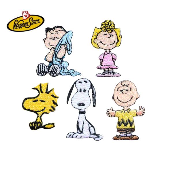 スヌーピー ワッペン 刺繍 アイロン ワッペン 5枚 セット ウッドストック  チャーリー ブラウン...
