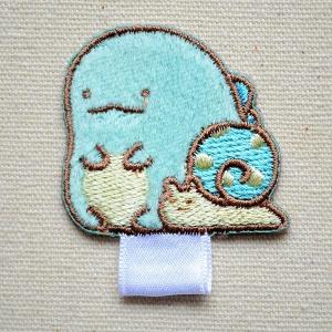 ワッペン アイロン おしゃれ 刺繍 名札つけワッペン すみっコぐらし とかげwithにせつむり 名前 作り方 SU320-SU13