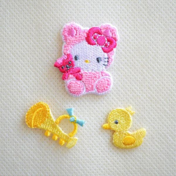 キティ ワッペン アイロン おしゃれ 刺繍 ワッペン ハローアヒル ラッパ HELLO KITTY ...