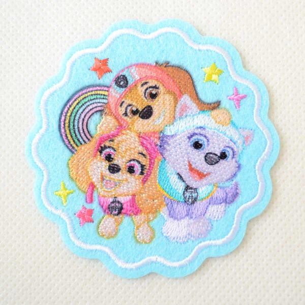 パウ・パトロール 2WAYワッペン【GIRLS ブルー】アイロン接着 シール 両用 キャラクター パ...