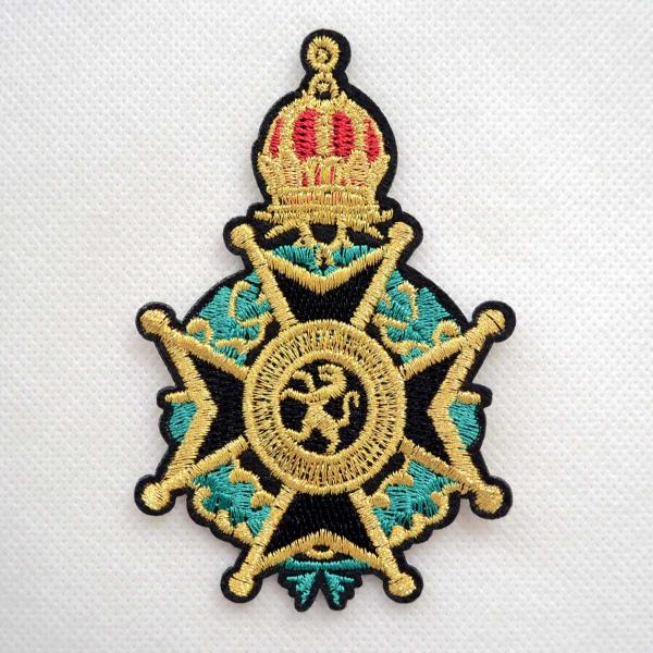 勲章モチーフ 刺繍 エンブレム ワッペン ヨーロピアン風デザイン 名前 作り方 TE-002 ハンド...