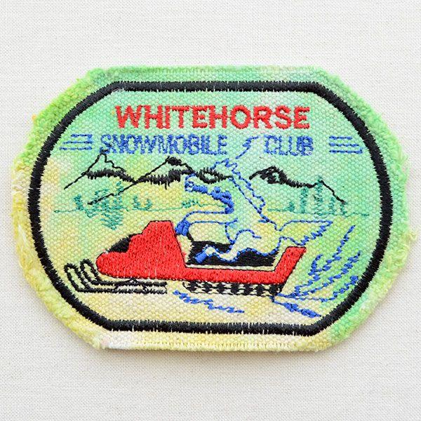 ワッペン アイロン おしゃれ 刺繍 ヴィンテージレプリカワッペン ホワイトホース(馬/タイダイ/糊な...