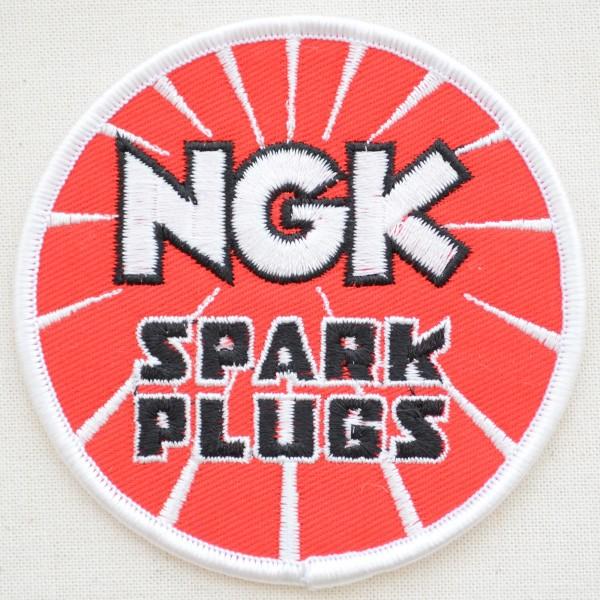 ワッペン アイロン おしゃれ 刺繍 ロゴワッペン NGK スパークプラグス(レッド/ラウンド) WD...