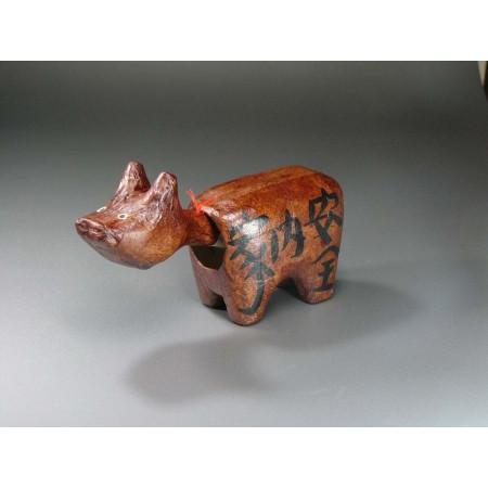 柿渋べこ（大）日本のお土産会津張子赤べこ　約　16.0×10.0×7.0（cm）