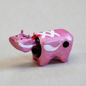 めたりっくべこ(小) 緑 日本のお土産会津張子赤べこ 約 8.0×4.0×3.5