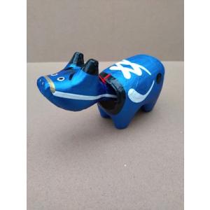 めたりっくべこ(大)　インデイゴブルー　日本のお土産会津張子赤べこ　約　15.0×10.0×7.0（...