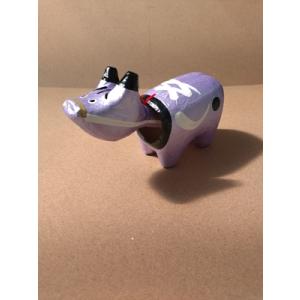 めたりっくべこ(大)　ライラック　日本のお土産会津張子赤べこ　約　15.0×10.0×7.0（cm）