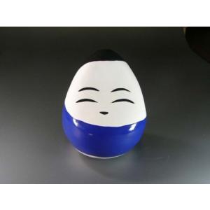 起上り小法師（中）青 日本のお土産会津張子起き上がり小法師 : 笑美