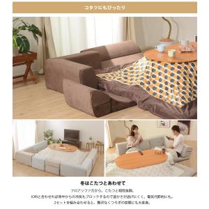 ローソファー 3人掛け ソファー カウチソファ...の詳細画像4