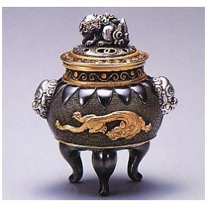 高岡銅器　香炉　香立　置物 香炉 香立て｜ 新特大花鳥 ｜瑞峰作 銅製 化粧箱入【高岡銅器 置物