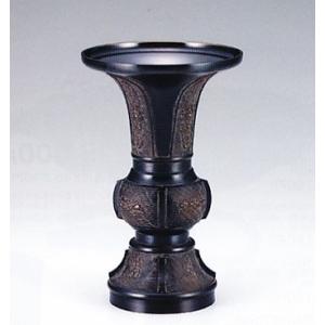 花器 薄端｜ 尺1富士山水 ｜剛信作 銅製 紙箱入り【高岡銅器