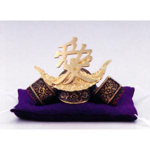 島津義久｜戦国武将シリーズ 新名将兜 合金製 布団付【高岡銅器 置物