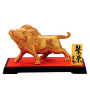 干支置物 牛｜ 闘魂｜三枝惣太郎作 合金製 化粧箱入り【高岡銅器