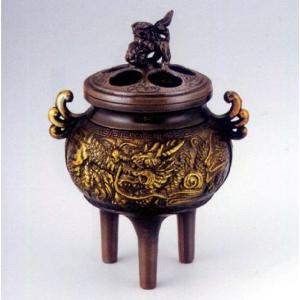 香炉 香立て｜ 新特大花鳥 ｜瑞峰作 銅製 化粧箱入【高岡銅器 置物