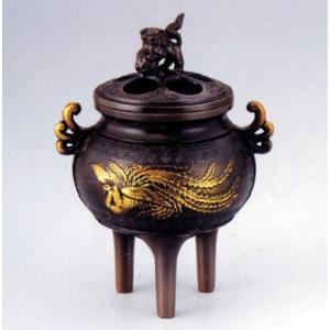 香炉 香立て｜ 新特大花鳥 ｜瑞峰作 銅製 化粧箱入【高岡銅器 置物