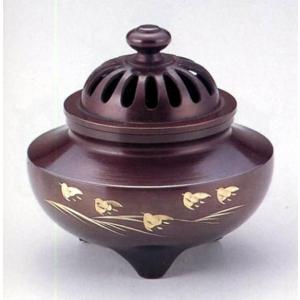香炉 香立て｜ 鳳寿獅子蓋香炉 ｜銅製 桐箱入【高岡銅器 置物】175d55