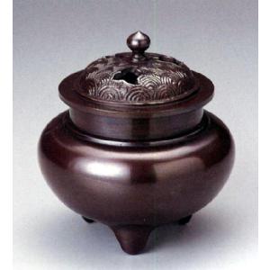 香炉 香立て｜笹に蛙 小｜和雲作 銅製 化粧箱入【高岡銅器 置物