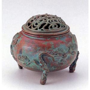 香炉 香立て｜ 新特大花鳥 ｜瑞峰作 銅製 化粧箱入【高岡銅器 置物