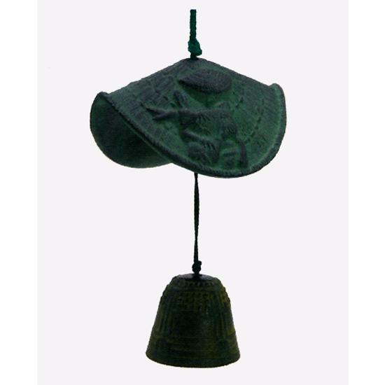 鋳物 風鈴｜　編笠風鈴　｜鉄製　紙箱入り 高級【高岡銅器】編み笠　あみがさ