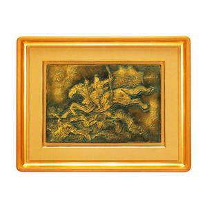 額装品・パネル額装| 彫金パネル 粛清 |原型 帖佐美行作|銅製 タトウ箱