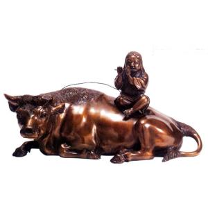 牛の置物 座牛 11号 高岡銅器の置物／送料無料 : 檜屋美術館 - 通販