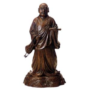 置物 偉人｜ 2尺 弘法大師像 ｜青銅(ブロンズ)製 【高岡銅器】 : 和楽