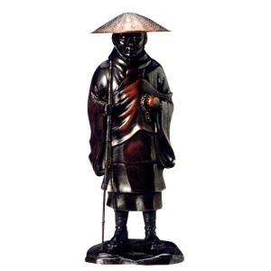 置物 偉人｜ 親鸞聖人像 青銅色 ｜合金製 紙箱入り【高岡銅器】 : 和楽