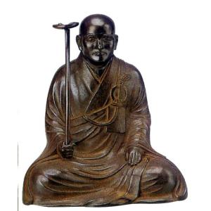 置物 偉人｜ 2尺 弘法大師像 ｜青銅(ブロンズ)製 【高岡銅器】 : 和楽