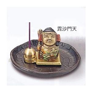 香炉 ｜香立て｜開運 ミニ七福神 毘沙門天 香立て付｜瑞峰作 鋳鉄製 