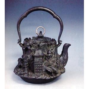 茶道具 花入れ 置用 唐銅 唐金 鶴首 9寸 金谷浄雲作 花入 : 茶道具