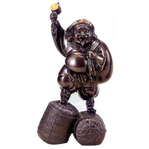 高岡彫金師 青鳳(内島市平) 七福神 弁財天 金銀銅象嵌 招福七福神 弁財天｜青銅(ブロンズ）製 紙箱入 【高岡銅器 置物