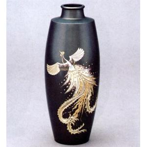 花器 薄端｜ 尺1富士山水 ｜剛信作 銅製 紙箱入り【高岡銅器】d94-03