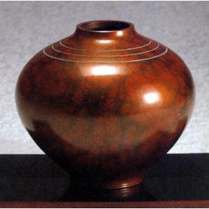 花器 薄端｜ 尺1富士山水 ｜剛信作 銅製 紙箱入り【高岡銅器】d94-03