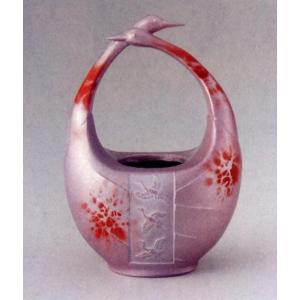 花器 薄端｜ 尺1富士山水 ｜剛信作 銅製 紙箱入り【高岡銅器】d94-03