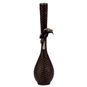 花器 薄端｜ 尺1富士山水 ｜剛信作 銅製 紙箱入り【高岡銅器】d94-03