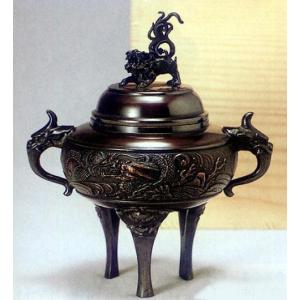 香炉 香立て｜ 新特大花鳥 ｜瑞峰作 銅製 化粧箱入【高岡銅器 置物