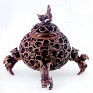 香炉 香立て｜ 新特大花鳥 ｜瑞峰作 銅製 化粧箱入【高岡銅器 置物