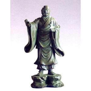 置物 偉人｜ 親鸞聖人像 青銅色 ｜合金製 紙箱入り【高岡銅器】 : 和楽