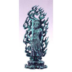 仏像｜ 不動明王座像 ｜仏師彫刻家 長田晴鳳作｜青銅（ブロンズ）製 桐