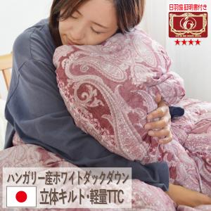 ハンガリー産ダウン85％羽毛掛け布団 シングル150×210cm : は