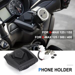 Yamaha NMAX XMAX 125 N-MAX 155 X-MAX 300 400 バイク GPS 電話ナビゲーションブラケット USB 充電ポートホルダーマウント 2021｜warehouseexplore