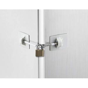 冷蔵庫用 ドアロック 南京錠付き 白