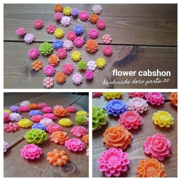 送料込みワンコイン++カボションフラワー20個セット