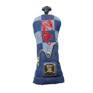 【お盆セール!!】DANCE WITH DRAGON デニムDOTチェックヘッドカバー ダンスウィズドラゴン ユーティリティ用 UT用 ヘッドカバー DWD 03-702032 新品