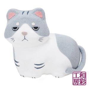 ちりめん細工「ボス猫(グレー)」ra091 リュウコドウ 和雑貨 ねこ｜wasai-kobo