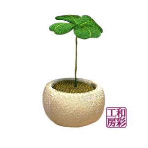 ちりめん細工 鉢植四葉のクローバー Rd 018 京都和彩工房 通販 Yahoo ショッピング