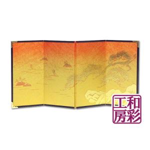 箔彩 ４曲金屏風「金雲 松島/15h」｜wasai-kobo